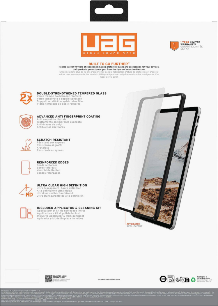Premium quality, maximum protection. The UAG Glass Shield is made with double-strengthened tempered glass and delivers precision touch sensitivity.