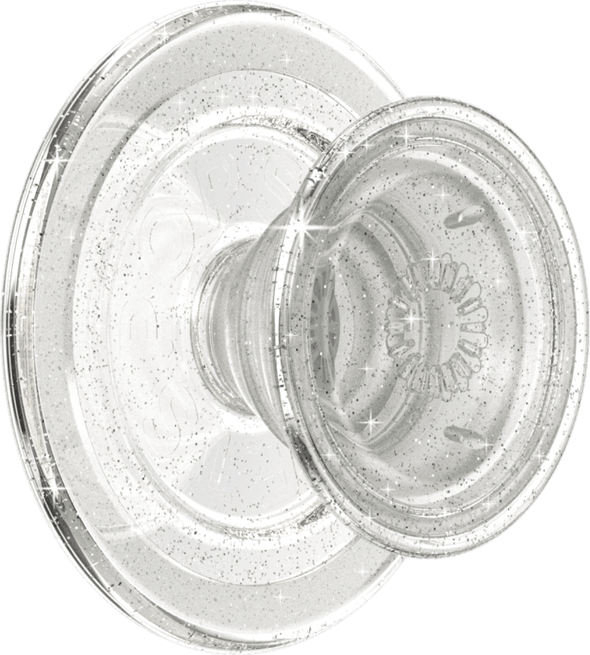 806866 PopGrip for MagSafe w/Magnetic Ring Adapter Clear Glitter