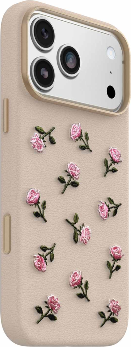 OtterBox - Symmetry Cactus Leather Embroidery MagSafe Case Cottage Rose for iPhone 18 Pro Max/17 Pro Max