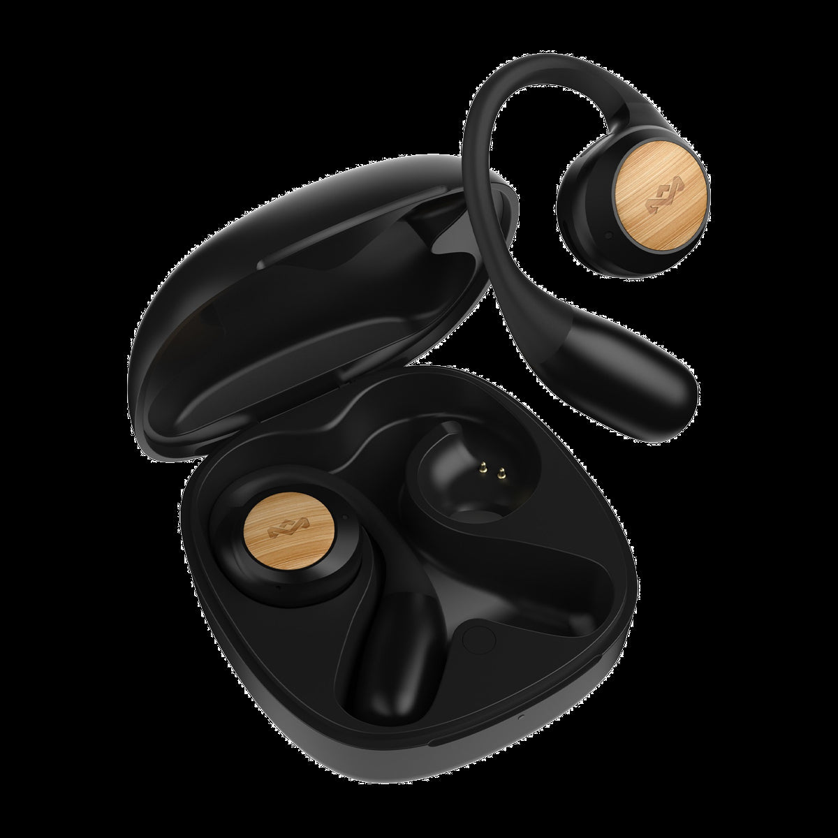 <p>The House of Marley Liberate True Wireless earbuds are designed to comfortably sit outside the ear, allowing to stay connected while staying aware.</p>