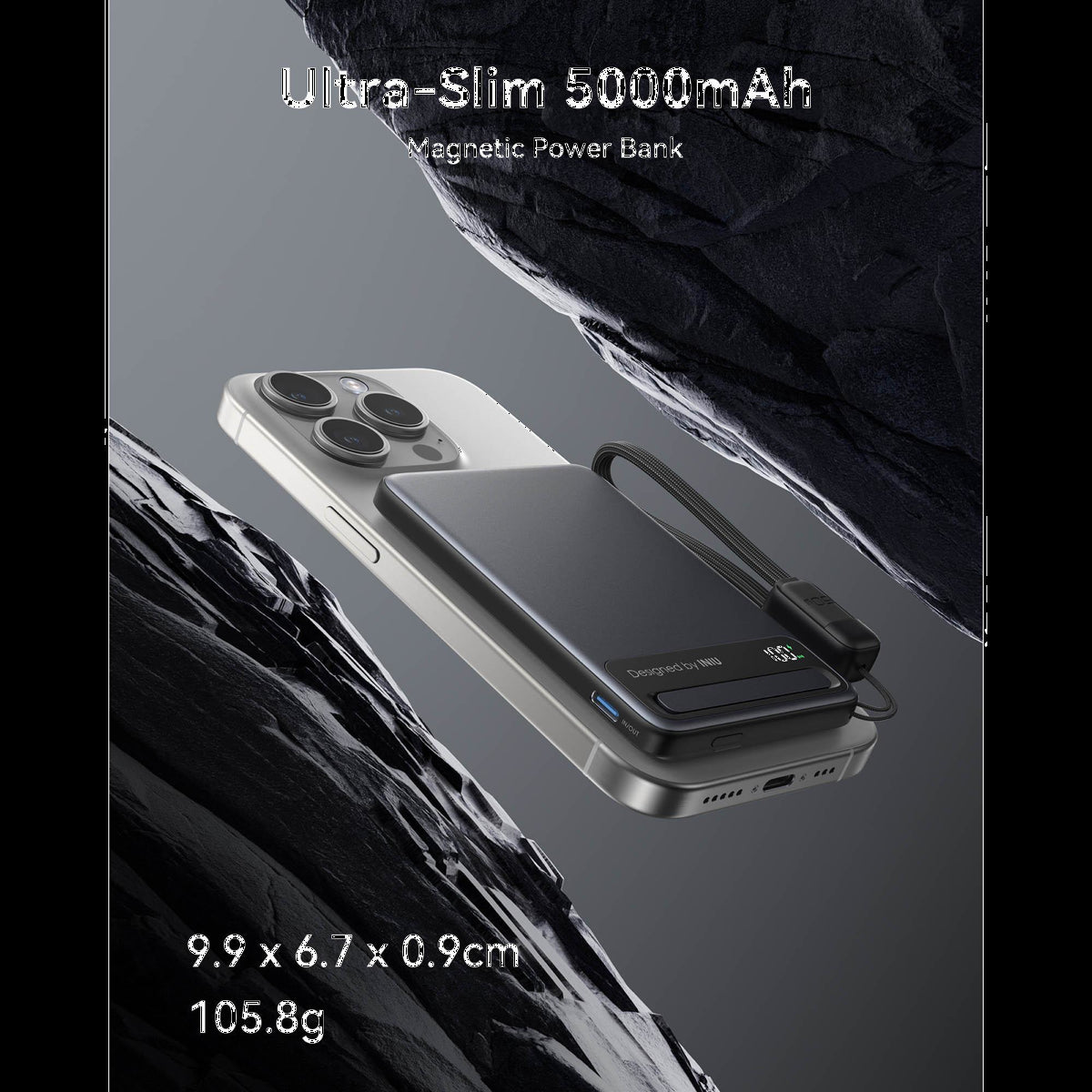 INIU MAGPRO SLIM 5,000mAh POWER BANK - BLACK