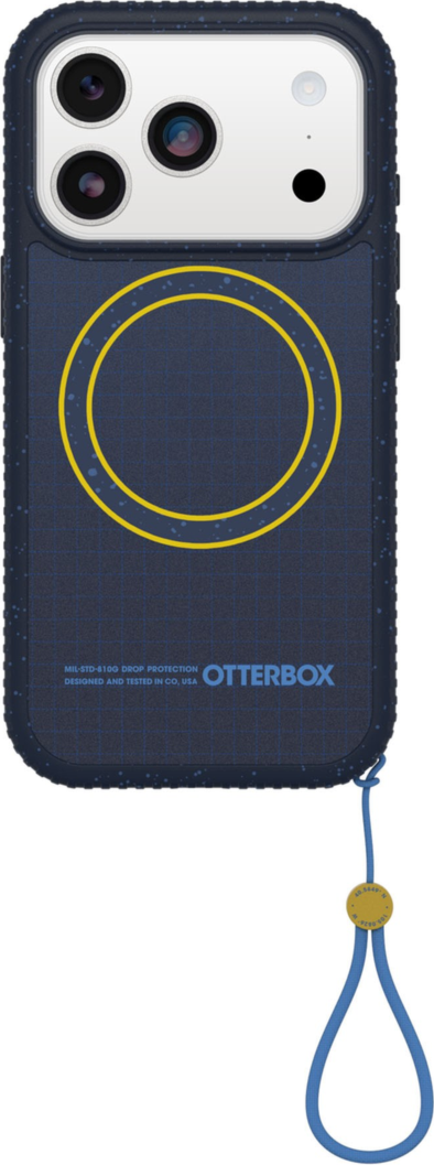 The OtterBox Sole Series features a grippy, high-ridge tread and unique ombré fabric back for secure style. It offers MagSafe compatibility and a removable lanyard loop.