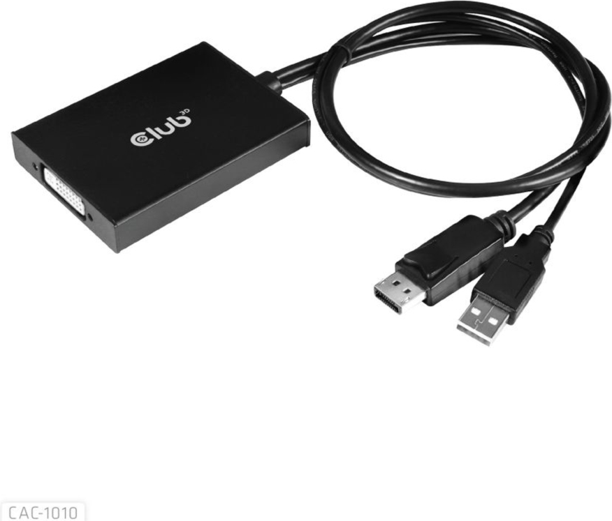 Club3D - Display Port to Dual Link DVI-I Dual Link Active Adapter MAX RES 4K30HZ  - Black