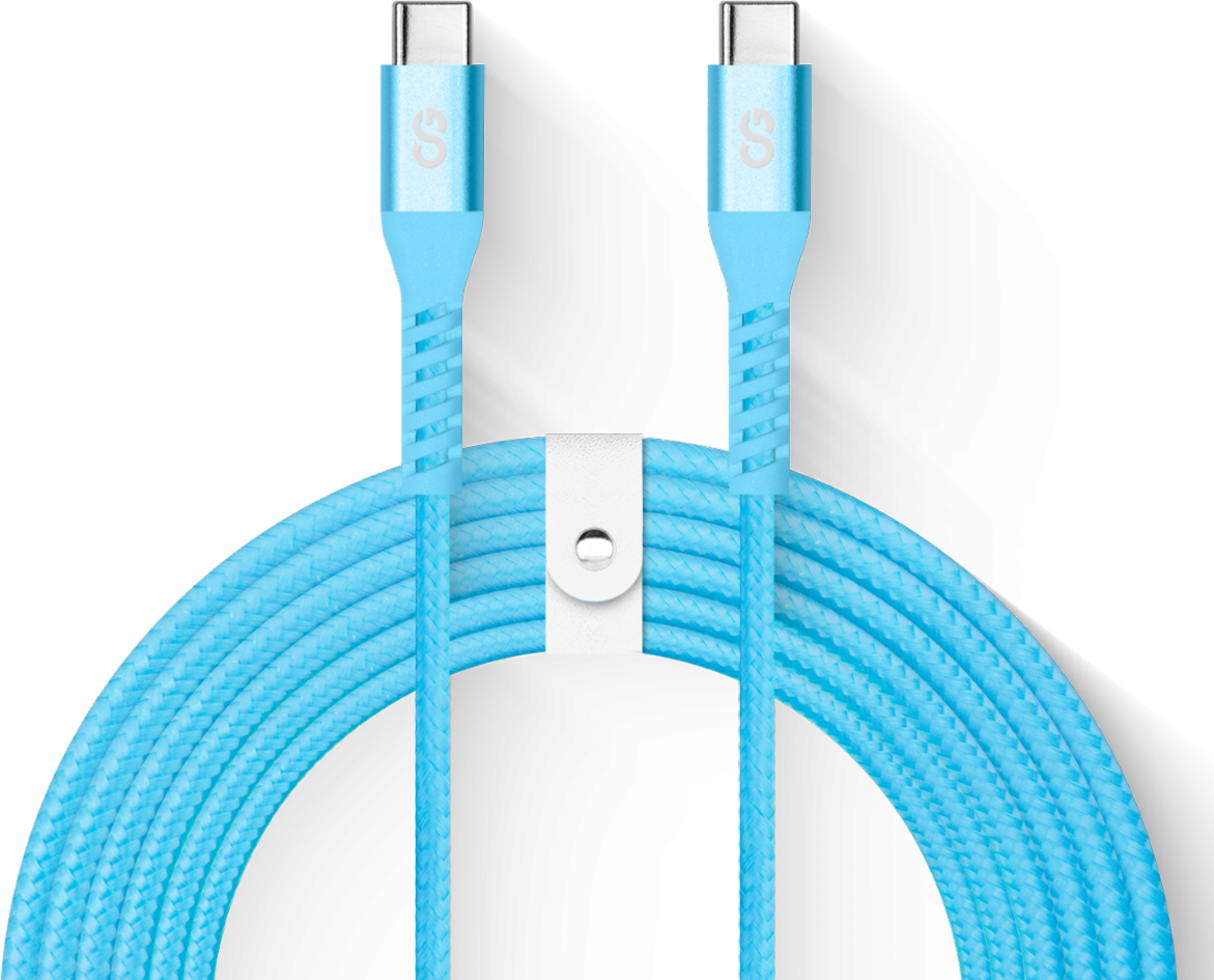 LOGiiX Vibrance Braid 100W XL 3M USB-C to USB-C - Turquoise