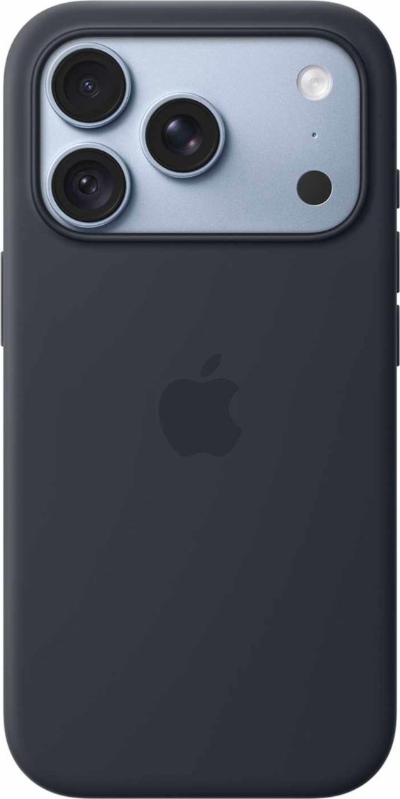 Apple - Silicone Case with MagSafe Navy Blue for iPhone 18 Pro