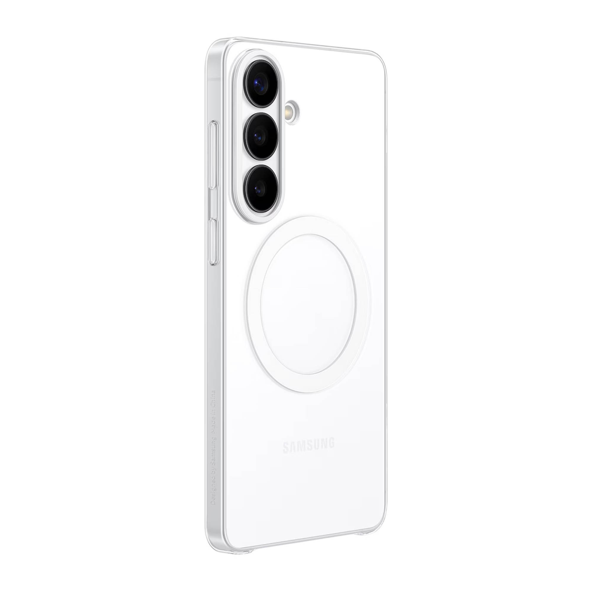 Samsung’s Clear Magnet Case with its magnetic compatibility allows for effortless attachment to various accessories.