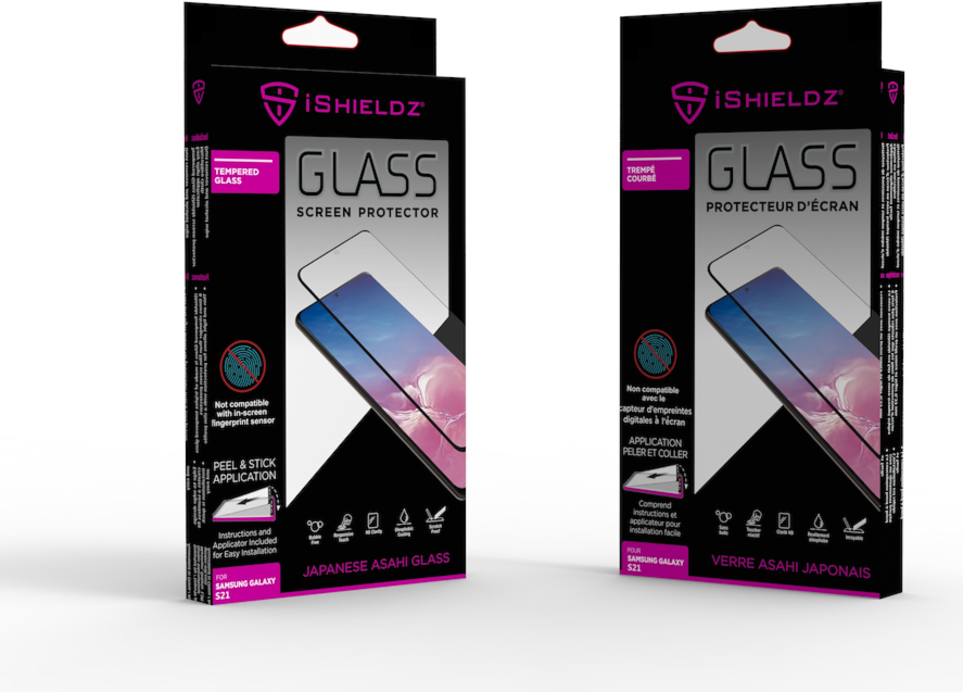 iShieldz Curved Tempered Glass Screen Protector for Samsung Galaxy S21 Ultra Non-Fingerprint Sensor