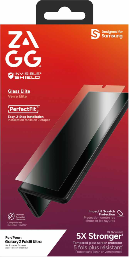 Samsung Galaxy Z Fold8 Ultra ZAGG InvisibleShield Glass Elite Screen Protector - Clear