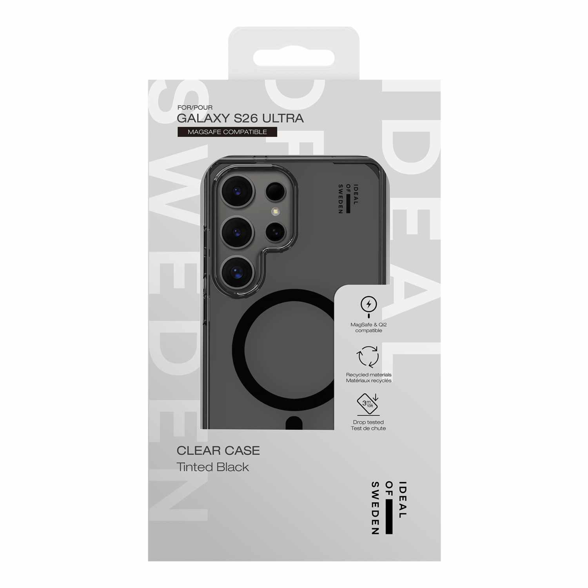 Ideal of Sweden IDCLCMSS26U470 Étui Clear avec Magnets Teinté Noir pour Samsung Galaxy S26 Ultra