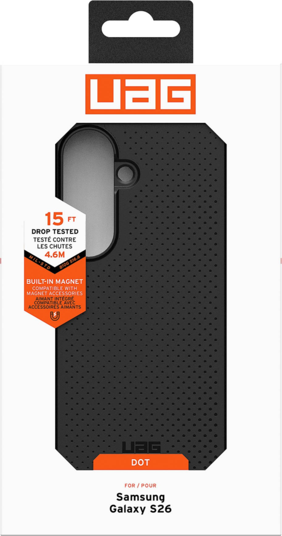 The UAG Dot case keeps devices protected without sacrificing style, featuring soft-touch silicone, a micro-perforated design, and a built-in magnet for magnetic accessories.