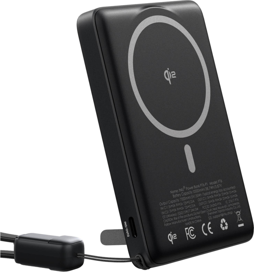 BATTERIE EXTERNE INIU MAGPRO SLIM 10 000 mAh - NOIR