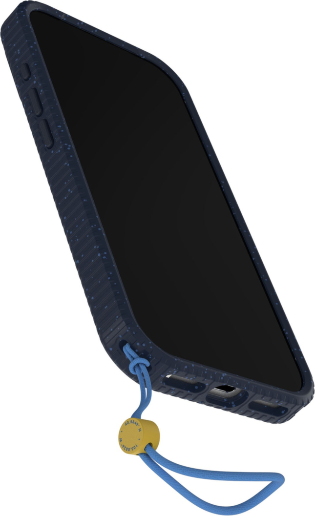 The OtterBox Sole Series features a grippy, high-ridge tread and unique ombré fabric back for secure style. It offers MagSafe compatibility and a removable lanyard loop.