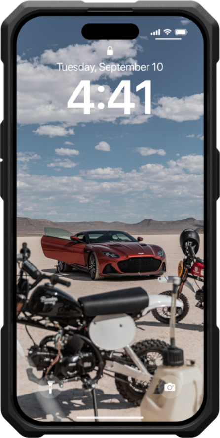 Étui Monarch Pro compatible avec MagSafe de UAG - iPhone 15 Pro, noir (Carbon Fiber)