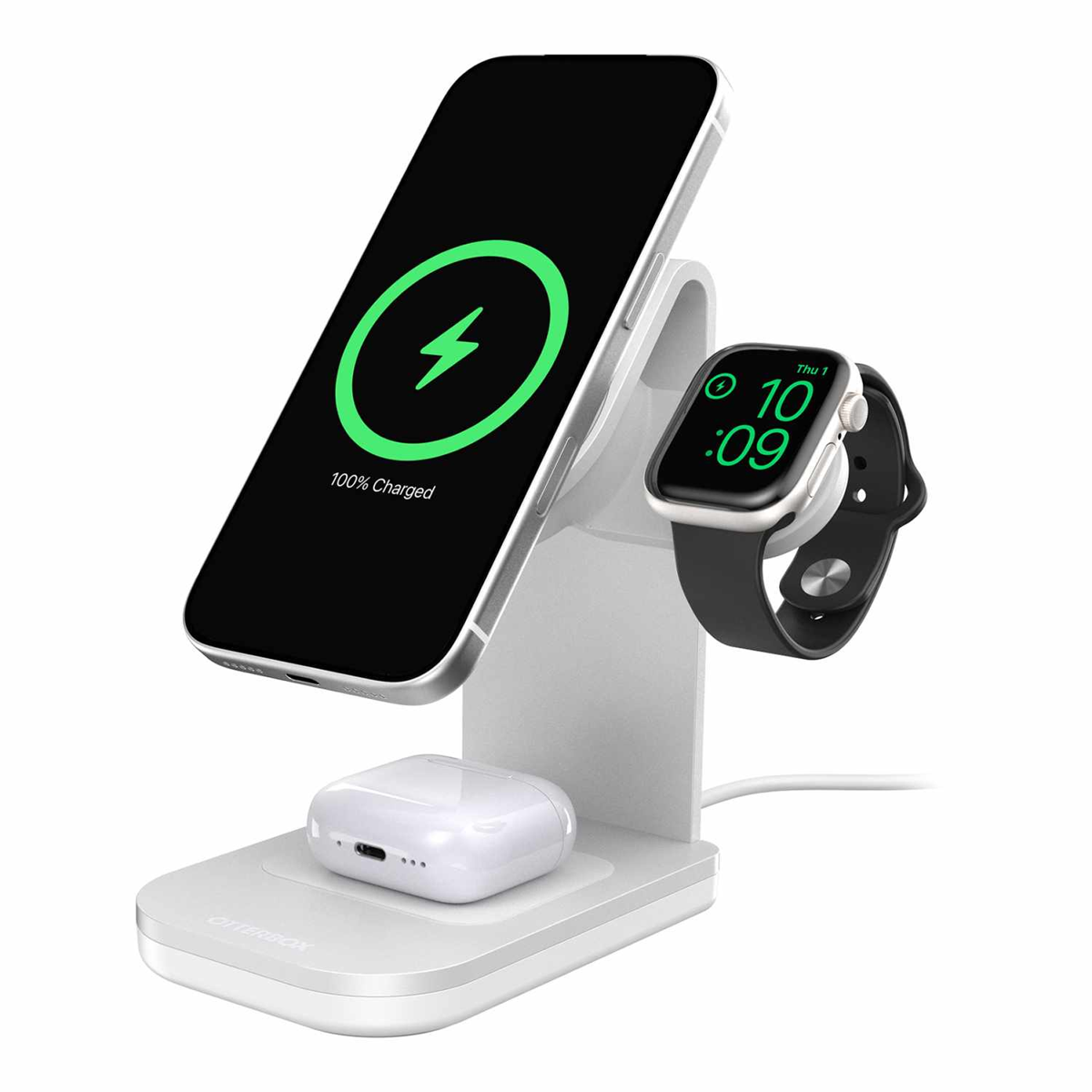 OtterBox - Qi2 3-in-1 Wireless Charging Stand 25W White