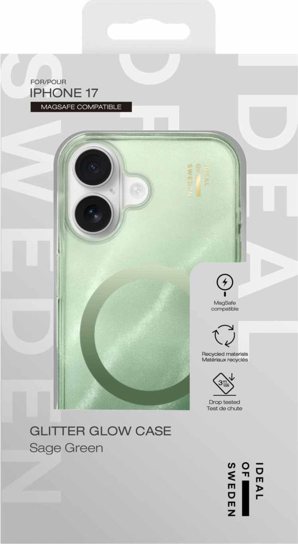 Ideal of Sweden - Glitter Glow MagSafe Case Sage Green for iPhone 17