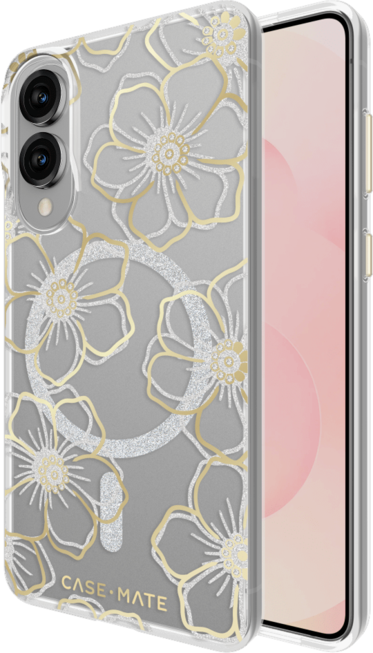 Samsung Galaxy S25 Edge Case-Mate Floral Gems Case w/Magnets - Gold