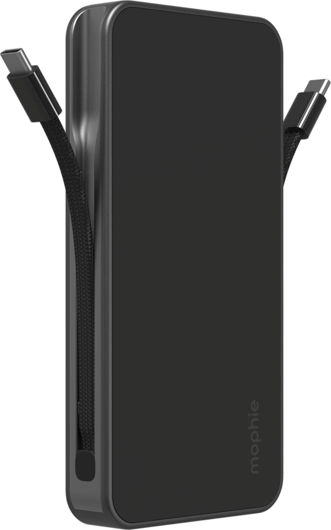 Mophie 10,000 mAh Powerstation Plus Ultra delivers up to 30W fast charging with two integrated USB-C cables, three-device charging, and a premium travel-ready design.