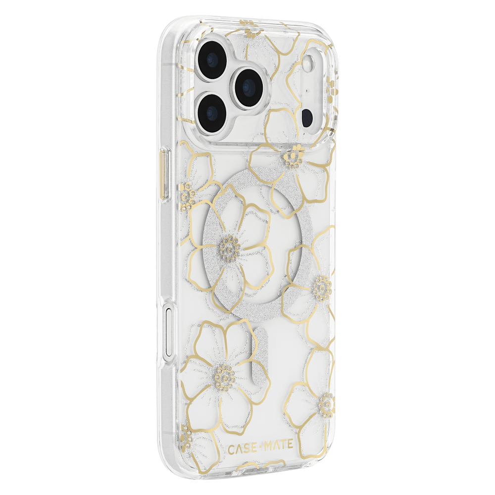 Case-Mate - Floral Gems MagSafe Case for Apple iPhone 18 Pro/17 Pro - Gold