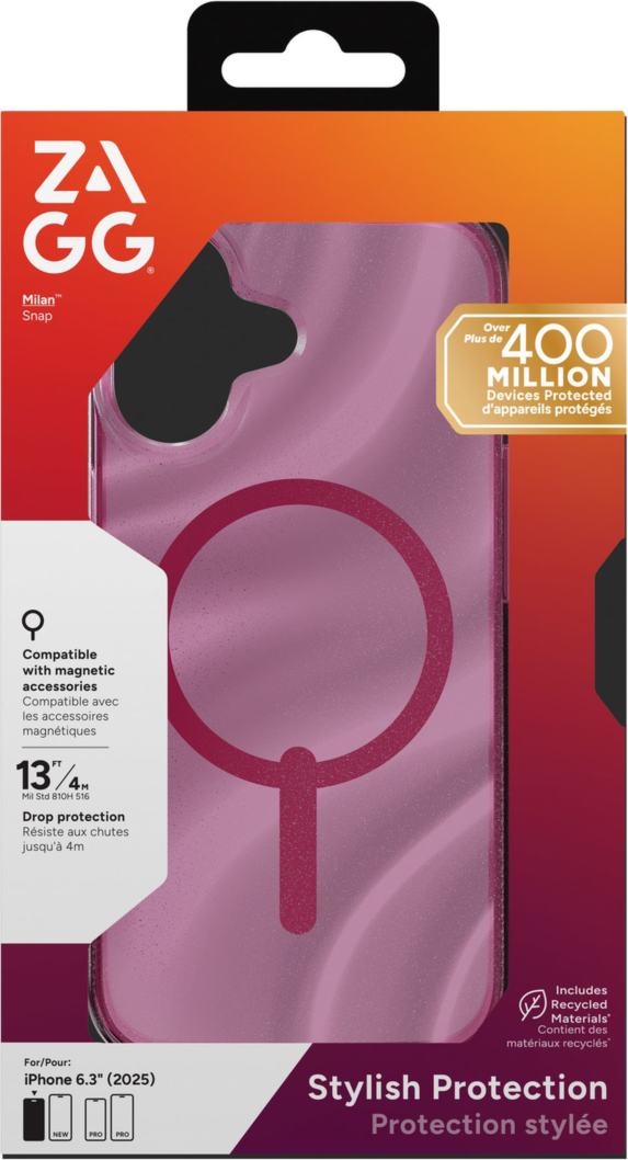 Strengthened with Graphene, ZAGG's Milan Snap series case is a perfect combination of fashion and tech - from the dazzling design to 13 ft drop protection and seamless MagSafe compatibility.
