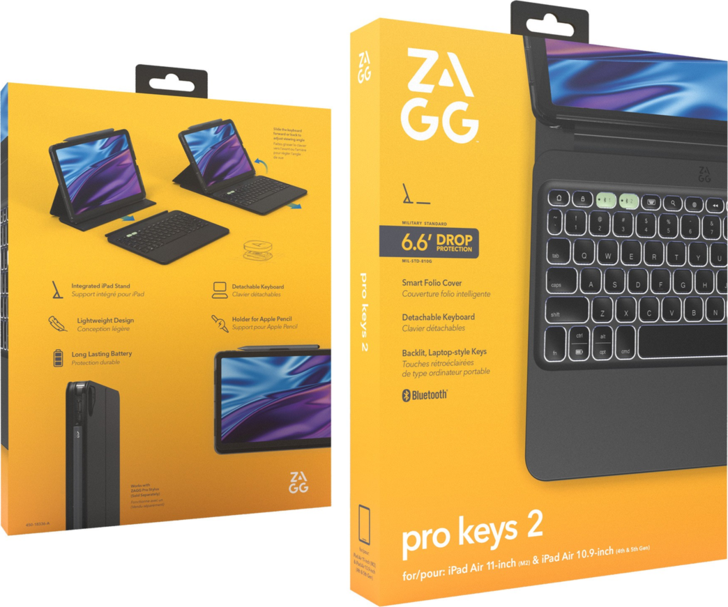 ZAGG Pro Keys 2 (without Trackpad) for iPad Air 11in (2024) - Black