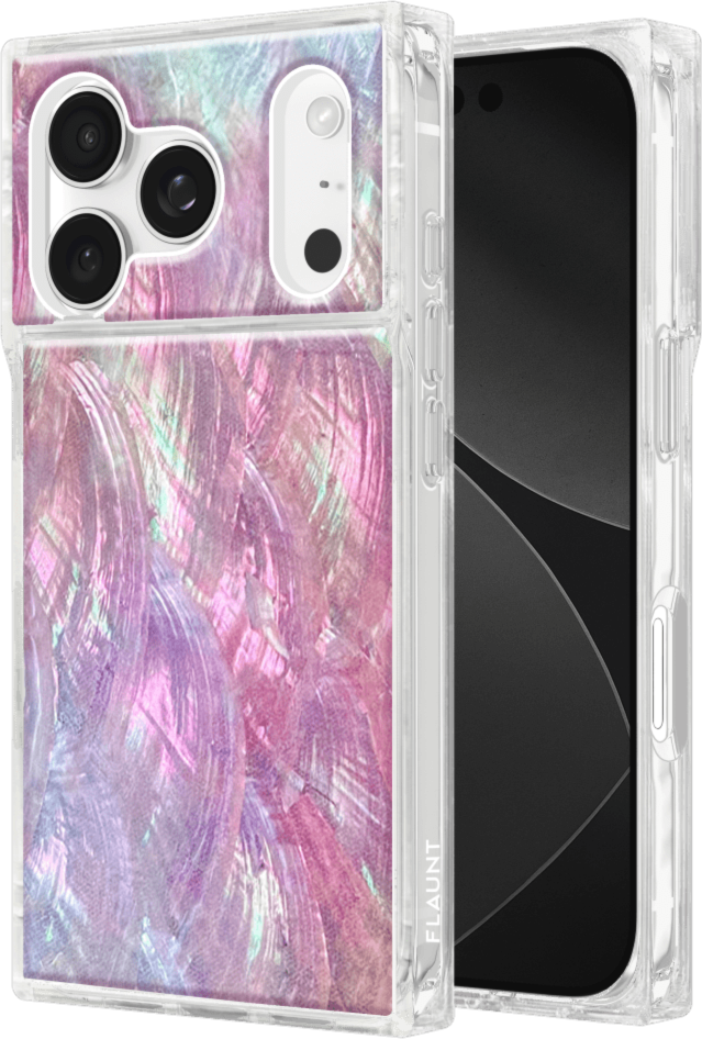 Flaunt - Square MagSafe Case for Apple iPhone 17 Pro - Pink Mother of Pearl