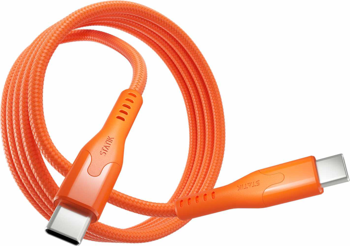 Statik - MagStack Pro Charge/Sync Câble magnétique USB-C vers USB-C de 3,3 pi Orange