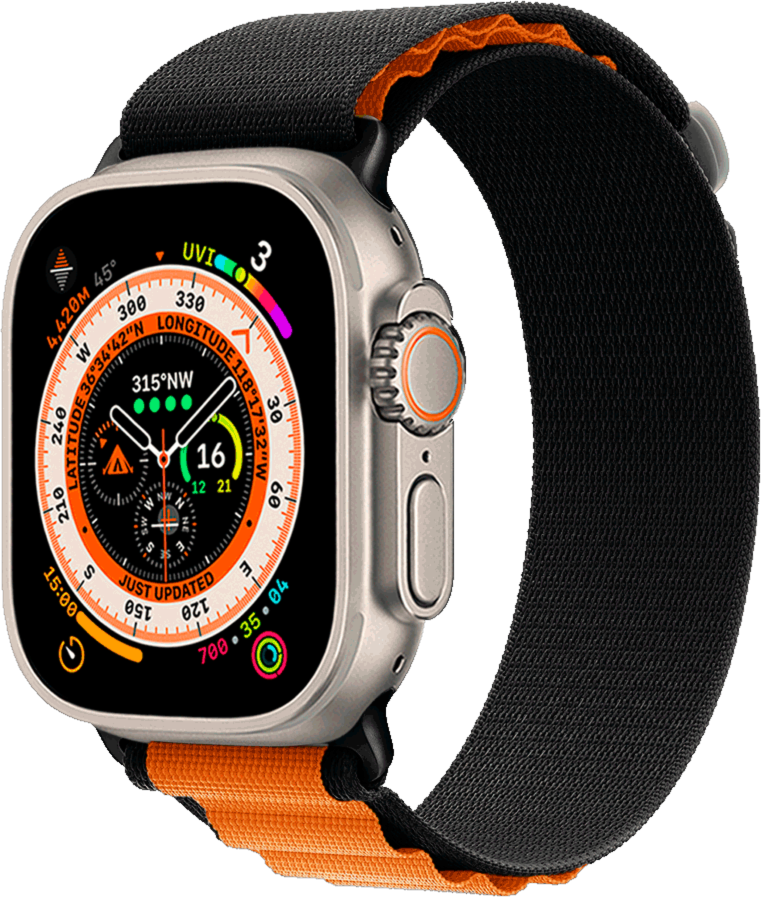 FURO Alpine Band Ultra pour Apple Watch 42/44/45/49mm - Noir/Orange