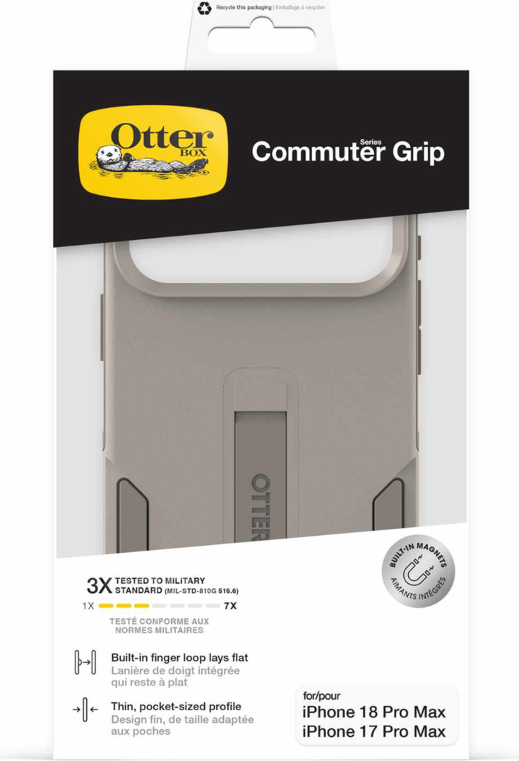 OtterBox - Commuter Grip MagSafe Case Grey Comfort for iPhone 18 Pro Max/17 Pro Max