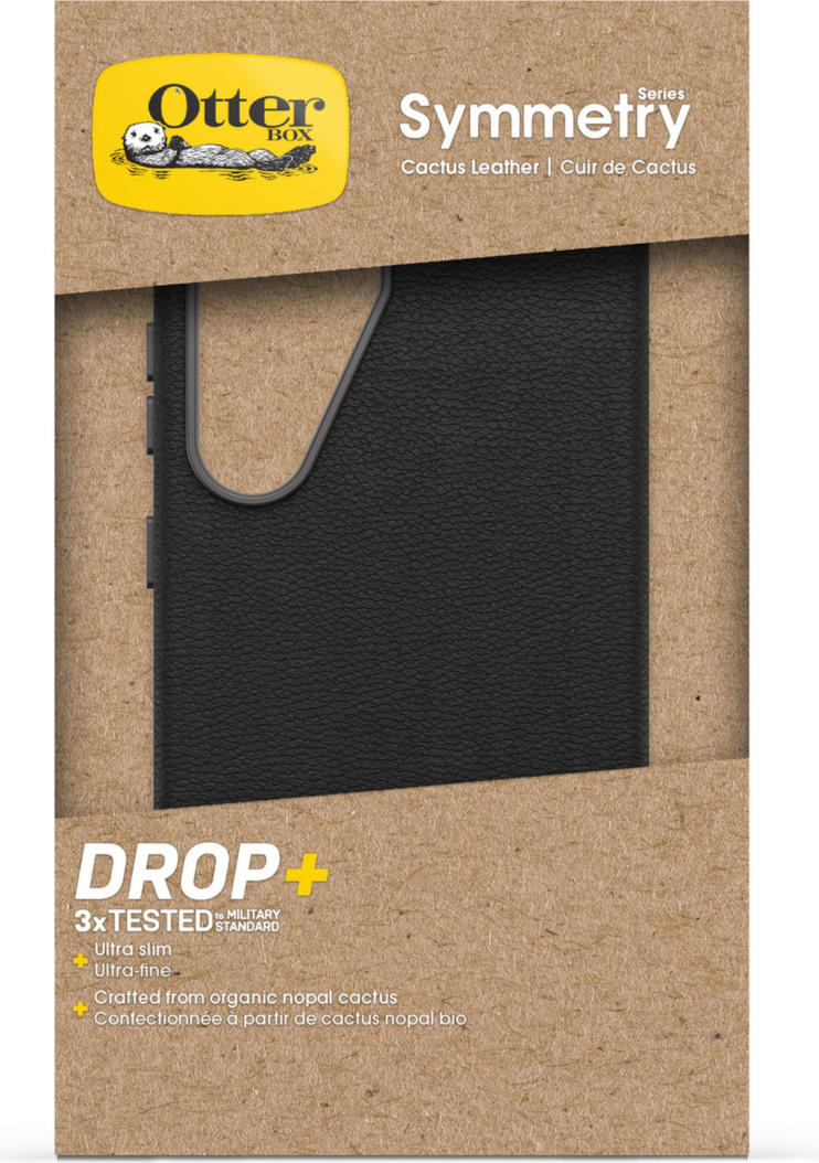 OtterBox - Étui Symmetry en cuir de cactus pour Samsung Galaxy S25 - Noir Ash