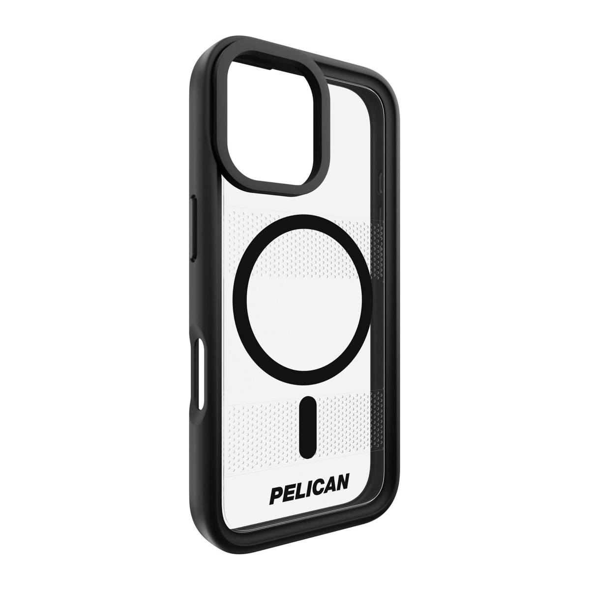The Pelican Protector MagSafe Case with kickstand delivers military-spec 16-foot drop protection with an impact-resistant design, a shock-absorbing lining, and strong built-in magnets for seamless MagSafe charging.