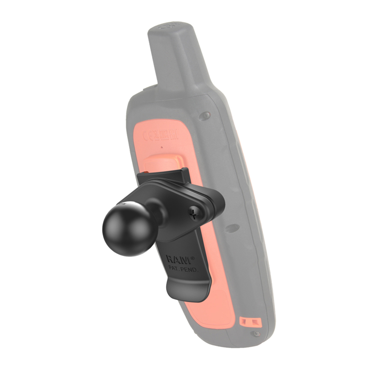 RAM Spine Clip Holder with Ball for Garmin Handheld Devices - B-Size clear