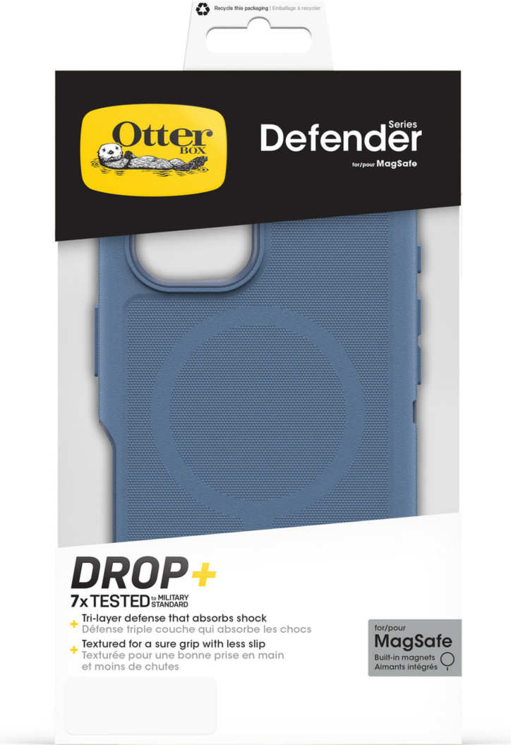 The OtterBox Defender Series Pro with MagSafe is the toughest case providing rugged protection against harsh drops. Equipped with MagSafe magnets and non-slip texturing.