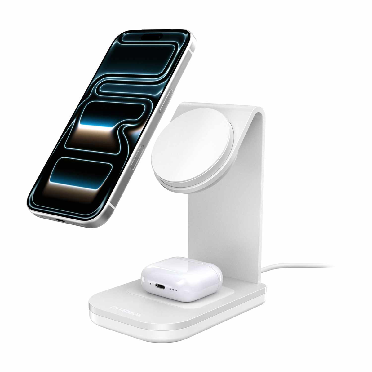OtterBox - Qi2 2-in-1 Wireless Charging Stand 25W White