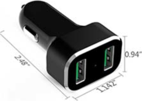 The RAM GDS® Dual USB CLA Car Charger is a powerful mini car charger, with Qualcomm® Quick Charge™ this device can quickly charge two devices at once.