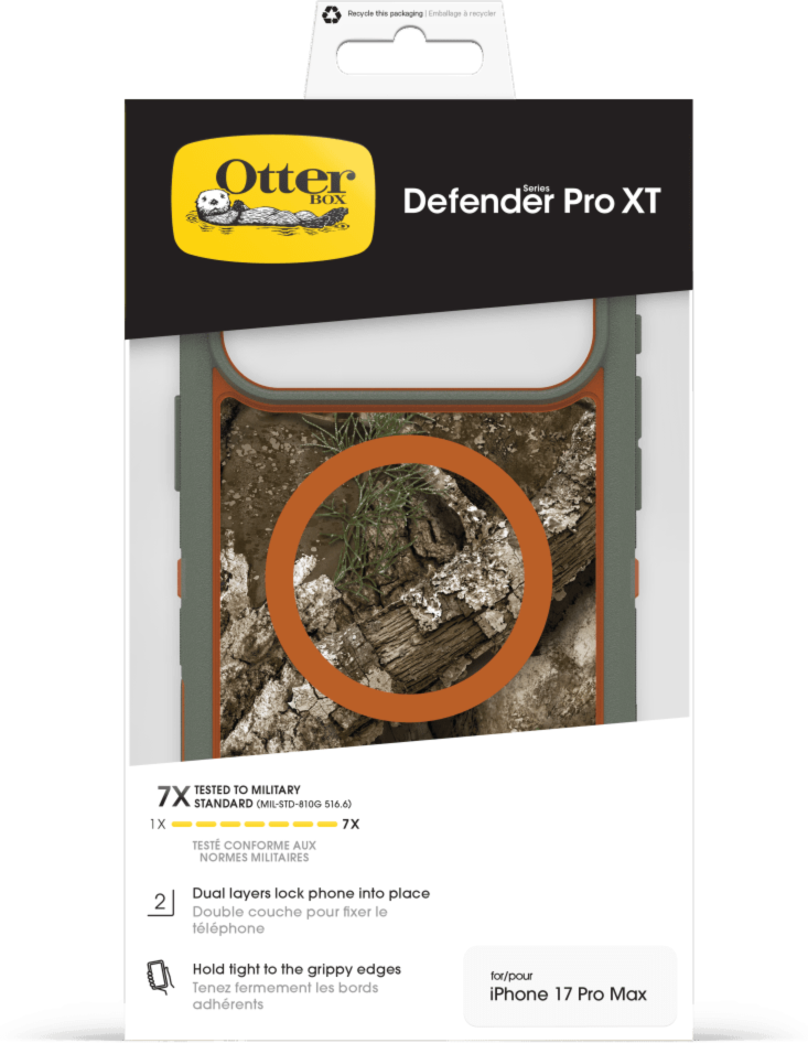 OtterBox - Defender Pro XT Clear MagSafe Case w/Camera Control Realtree Apx (Green) for iPhone 17 Pro Max