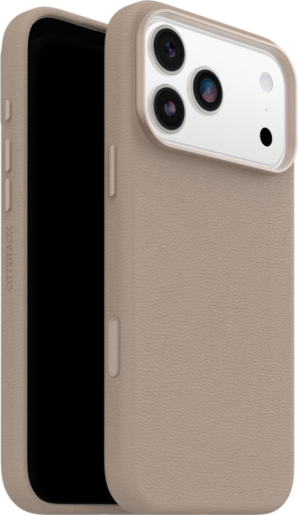 OtterBox - Étui Symmetry en cuir de cactus MagSafe avec contrôle de la caméra pour Apple iPhone 17 Pro Max - Gris confort