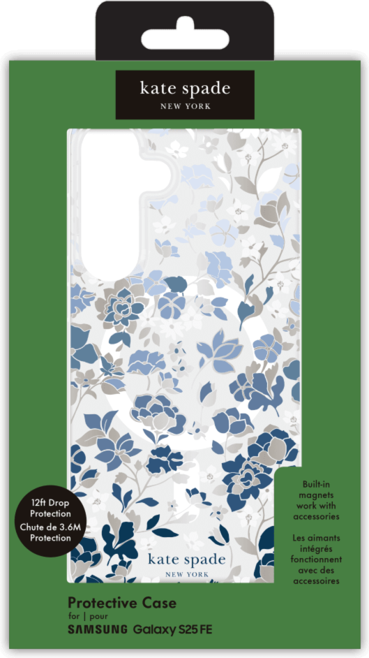 Kate Spade - Protective Case with Magnet for Samsung Galaxy S25 FE - Flowerbed Blue