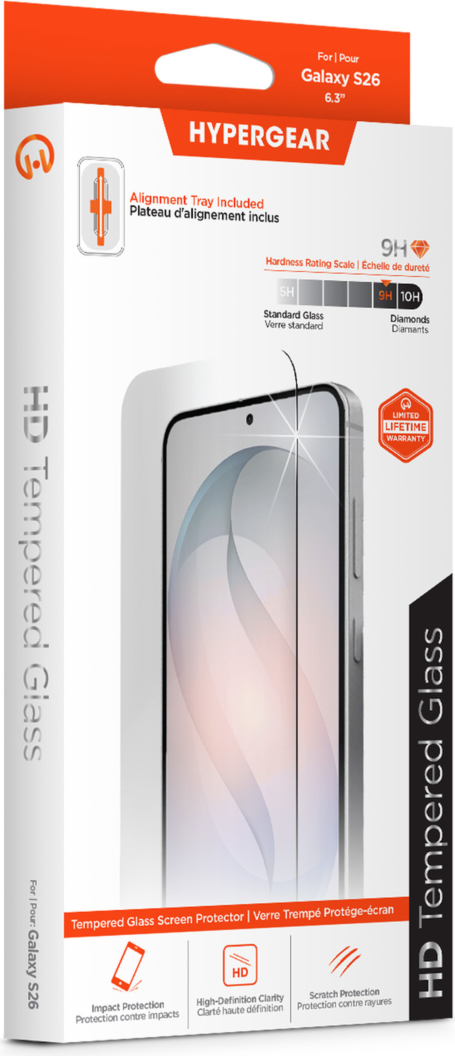 The HyperGear HD Tempered Glass Screen Protector is a tough, ultra-thin screen protector that safeguards devices against drops, scratches, and bumps.
