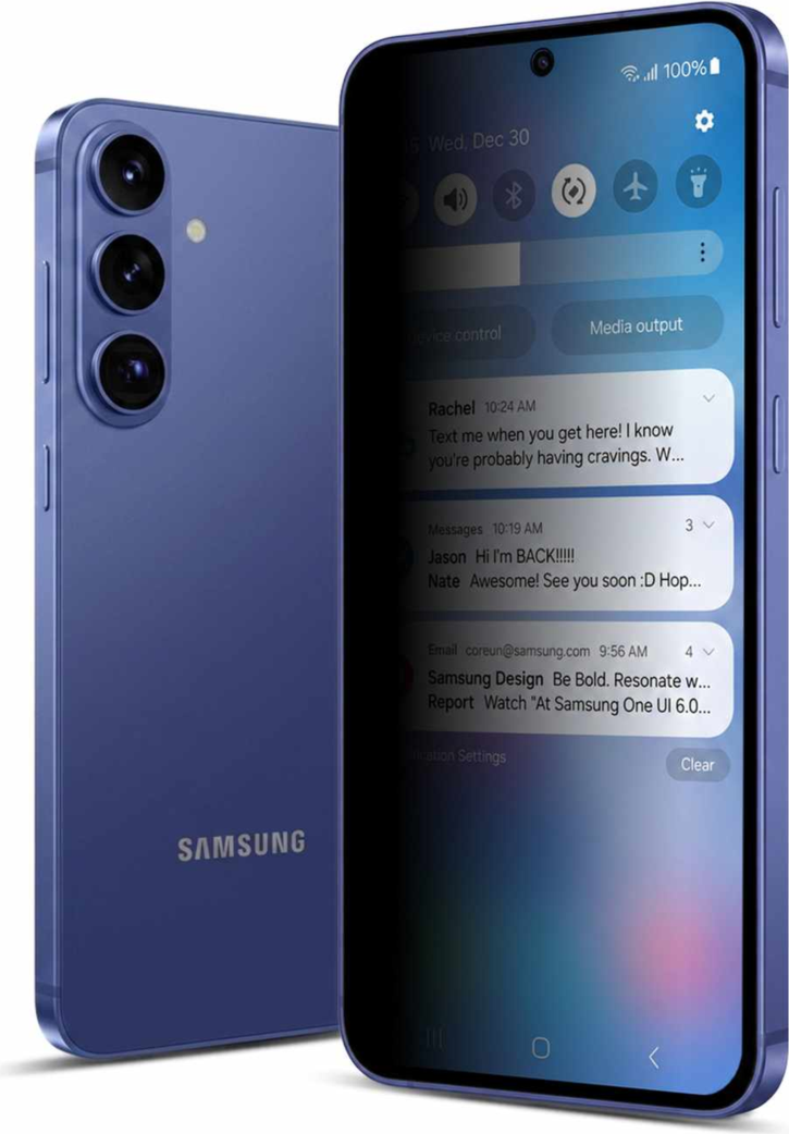 22 étuis - Protecteur d’écran en verre trempé de confidentialité pour Samsung Galaxy S26 FE transparent
