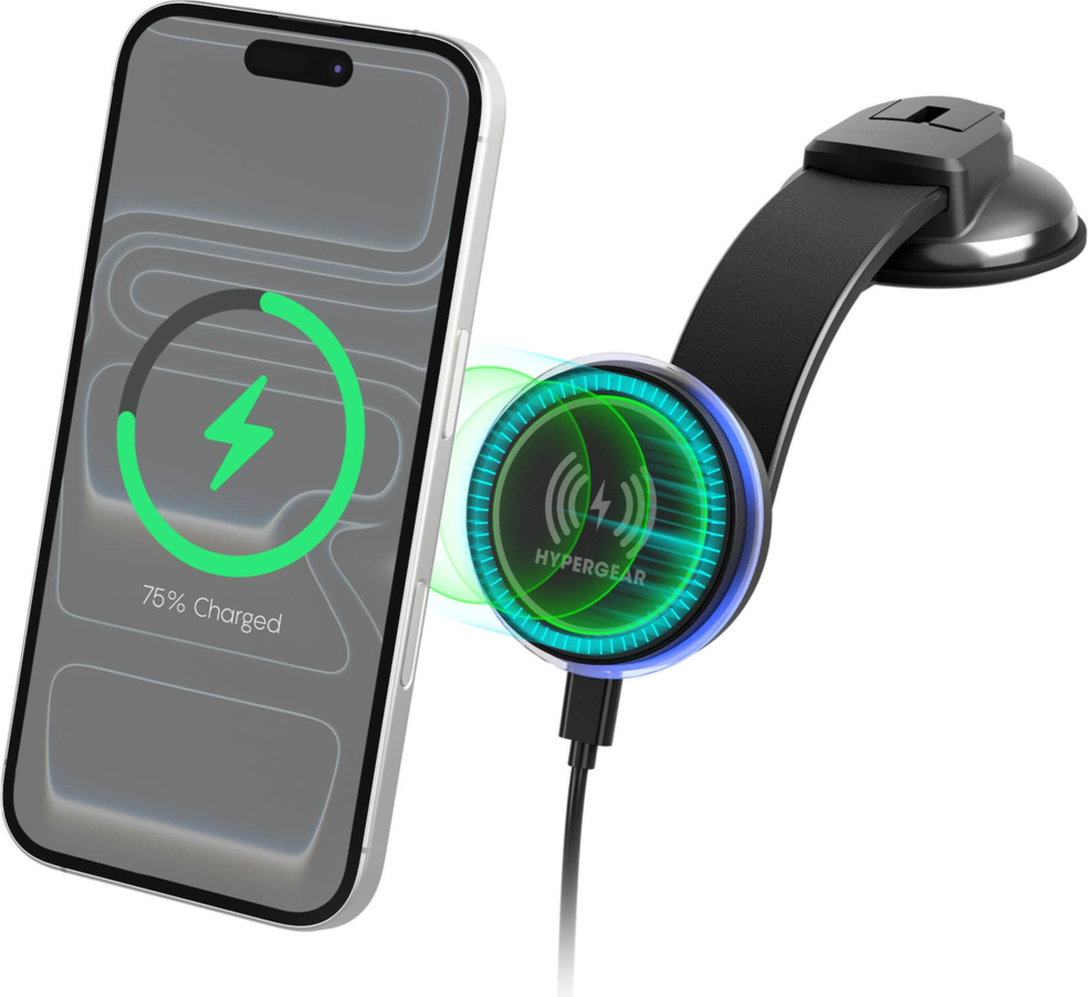 HyperGear MaxCharge Flex 15W MagSafe Wireless Mount - Black