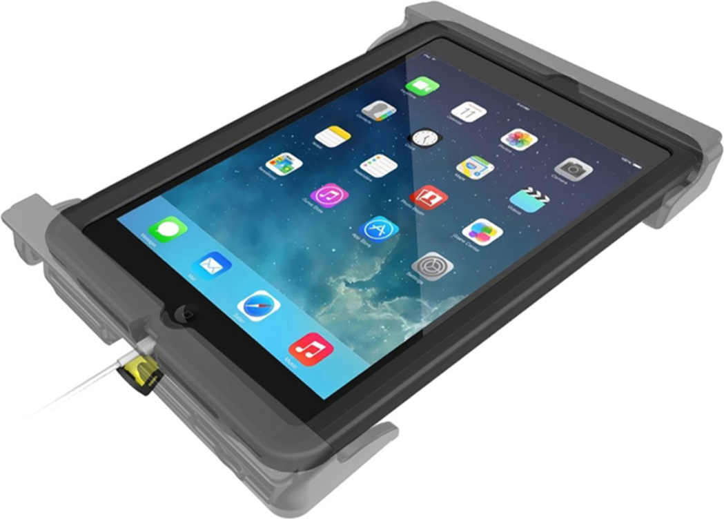 Gain Peace of mind and a secure connection to RAM Mounts with the spring-loaded RAM Tab-Lite™ Holder for 9”-10.5” tablets made to fit even with heavy duty cases.