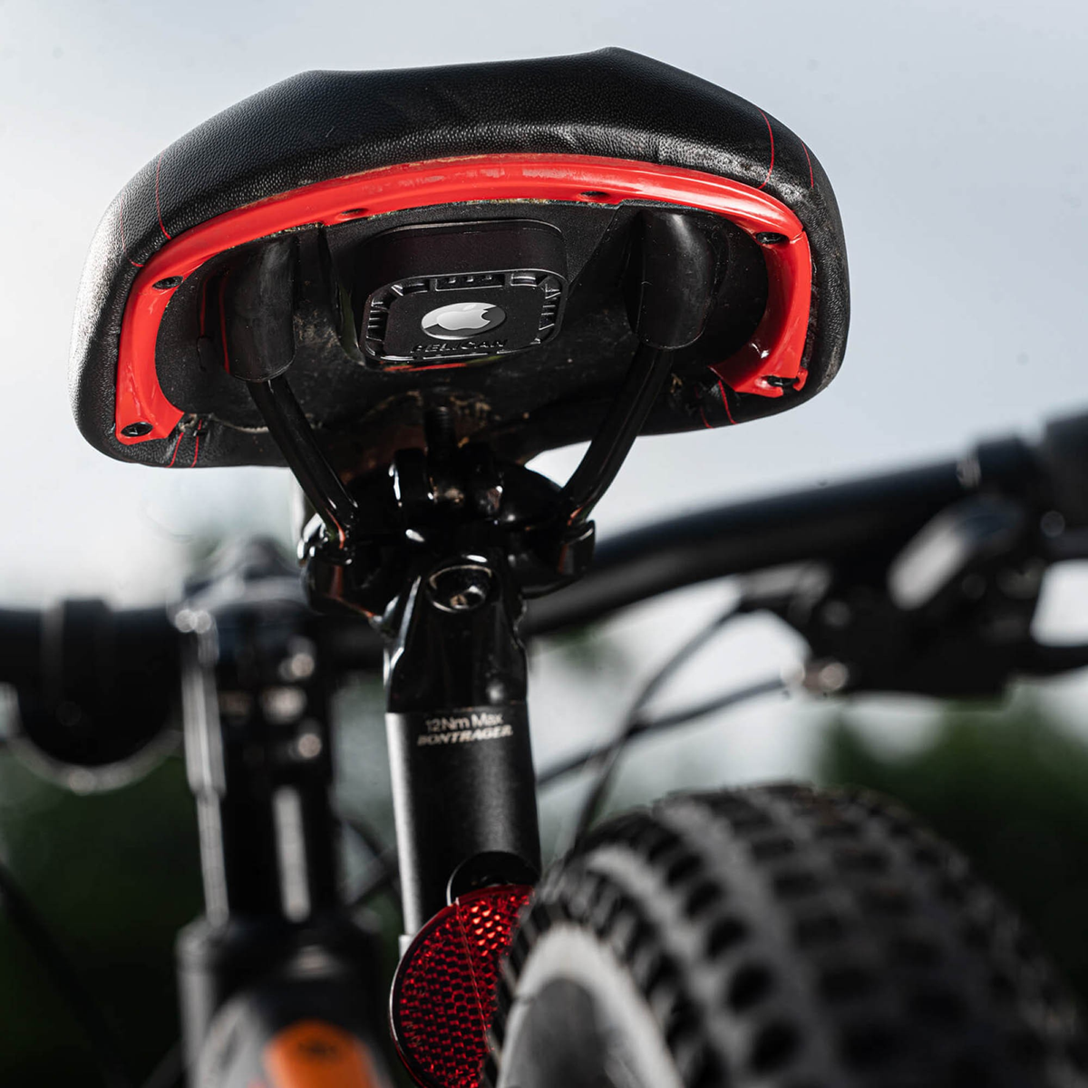 The Pelican Protector Sticker Mount features a durable 2-piece design and supreme adhesive to securely attach an AirTag to hard surfaces like bikes, luggage and more.