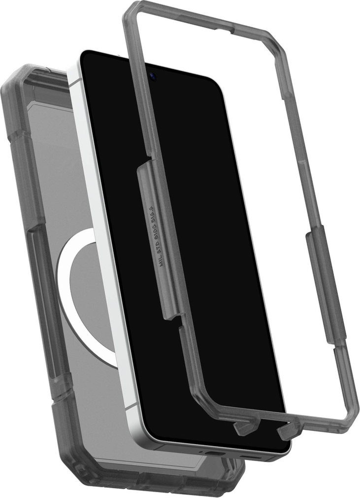The UAG Trooper case offers 30ft drop protection, a 2-piece design, and a port cover to shield against the elements. Features a traction grip and a built-in magnet module.