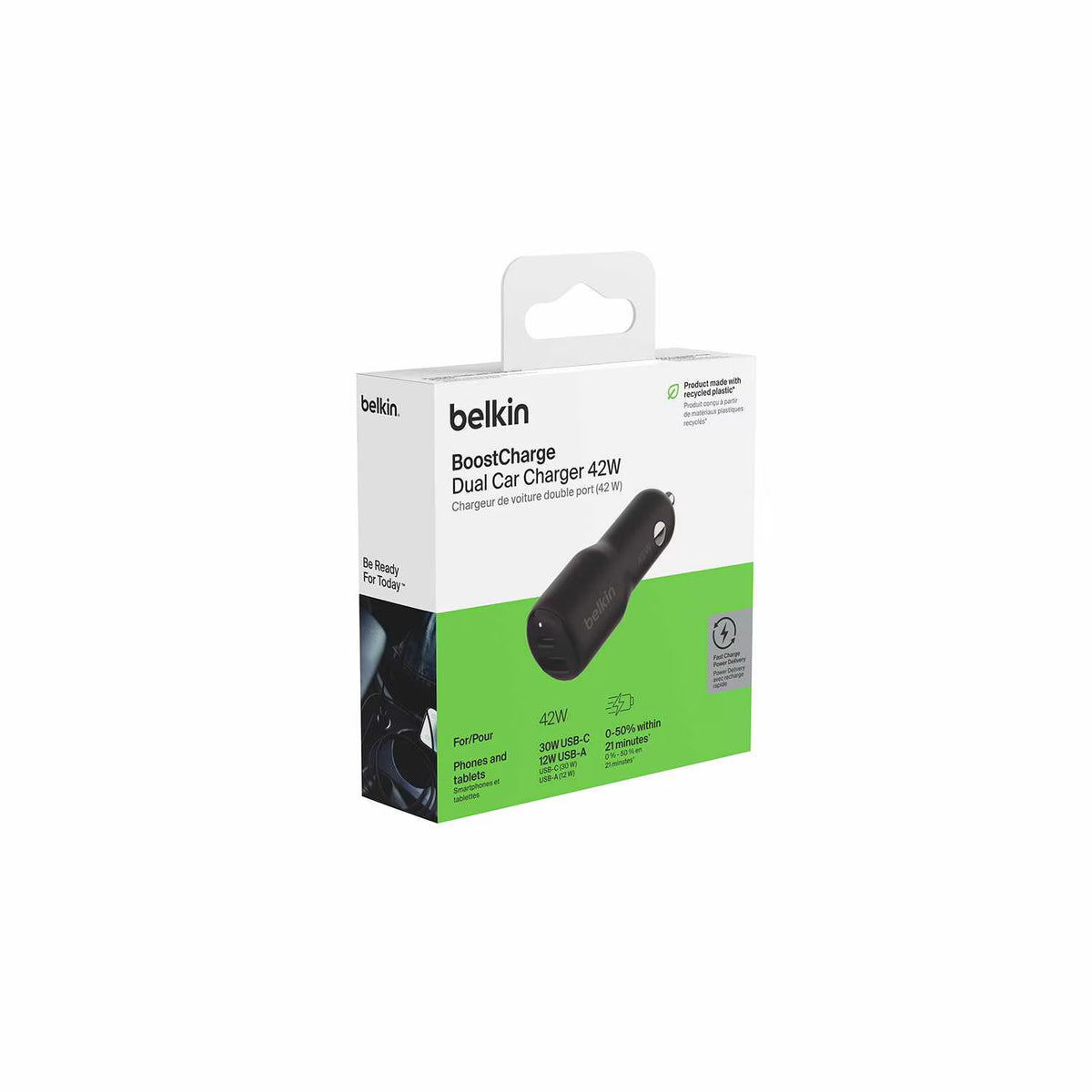 Belkin - Chargeur de voiture double BoostCharge (42 W) noir