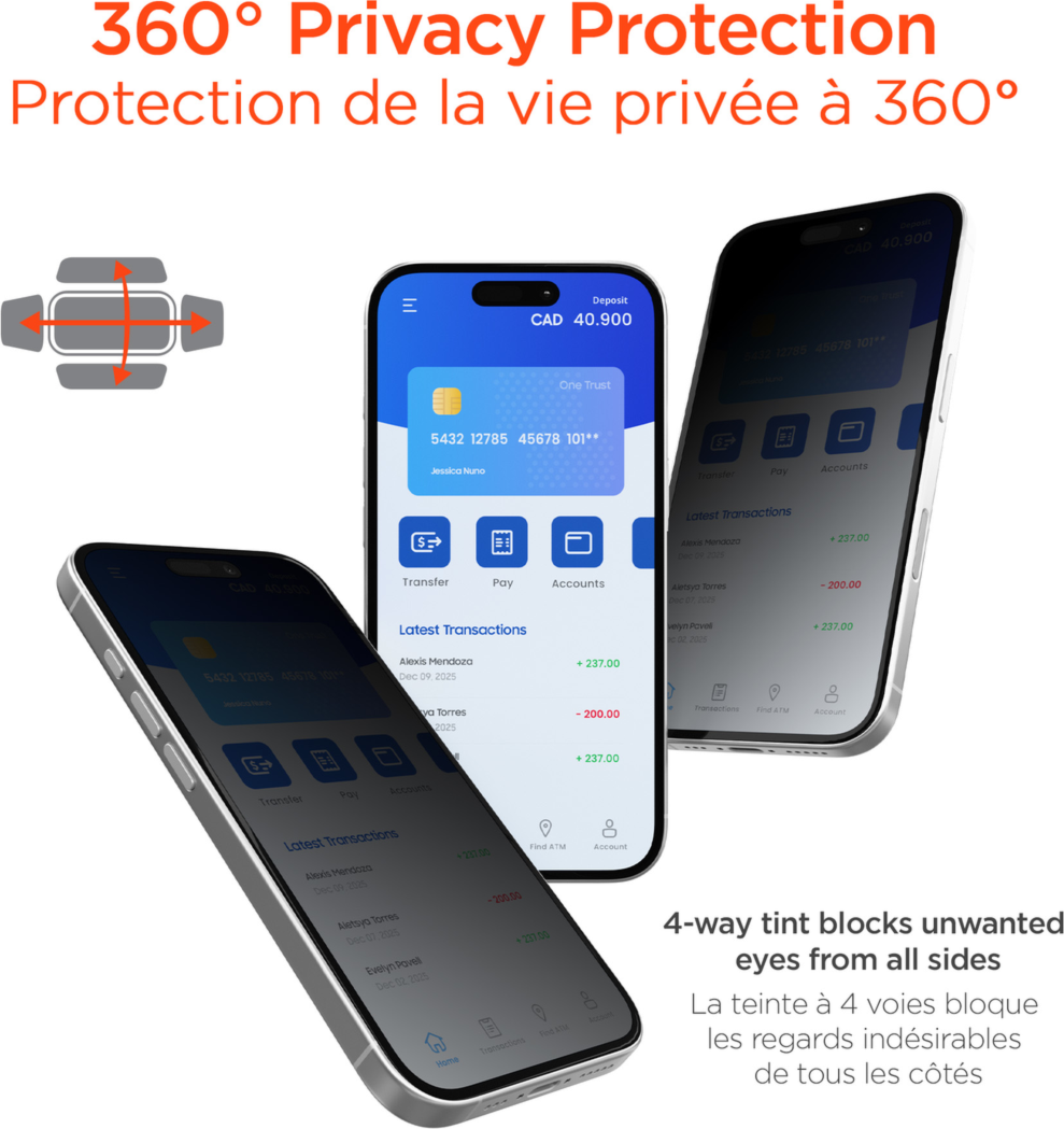 iPhone Air HyperGear 4-way Privacy Glass Screen Protector w/Installation Applicator Tray