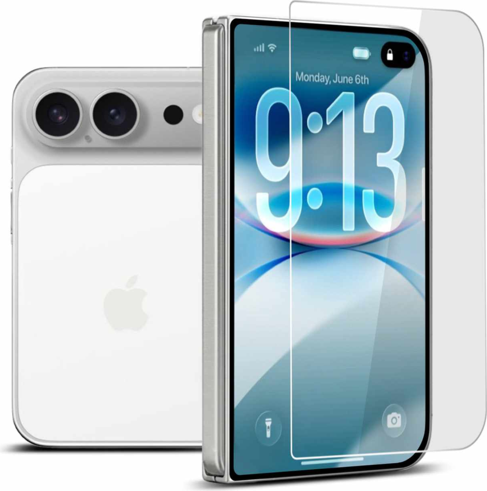 22 Cases - Tempered Glass Screen Protector (Outside Screen) for iPhone Duo clear