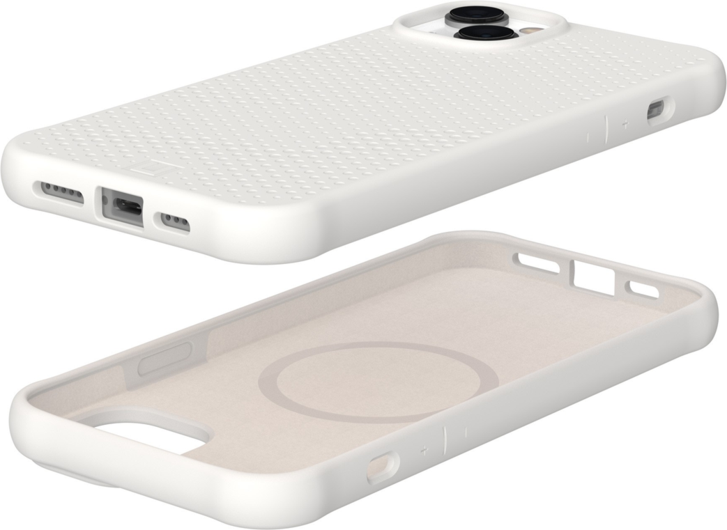 Keep your device protected without sacrificing style with the UAG Dot case featuring soft-touch silicone, a micro perforated textured design and a built-in magnet for fast MagSafe charging.