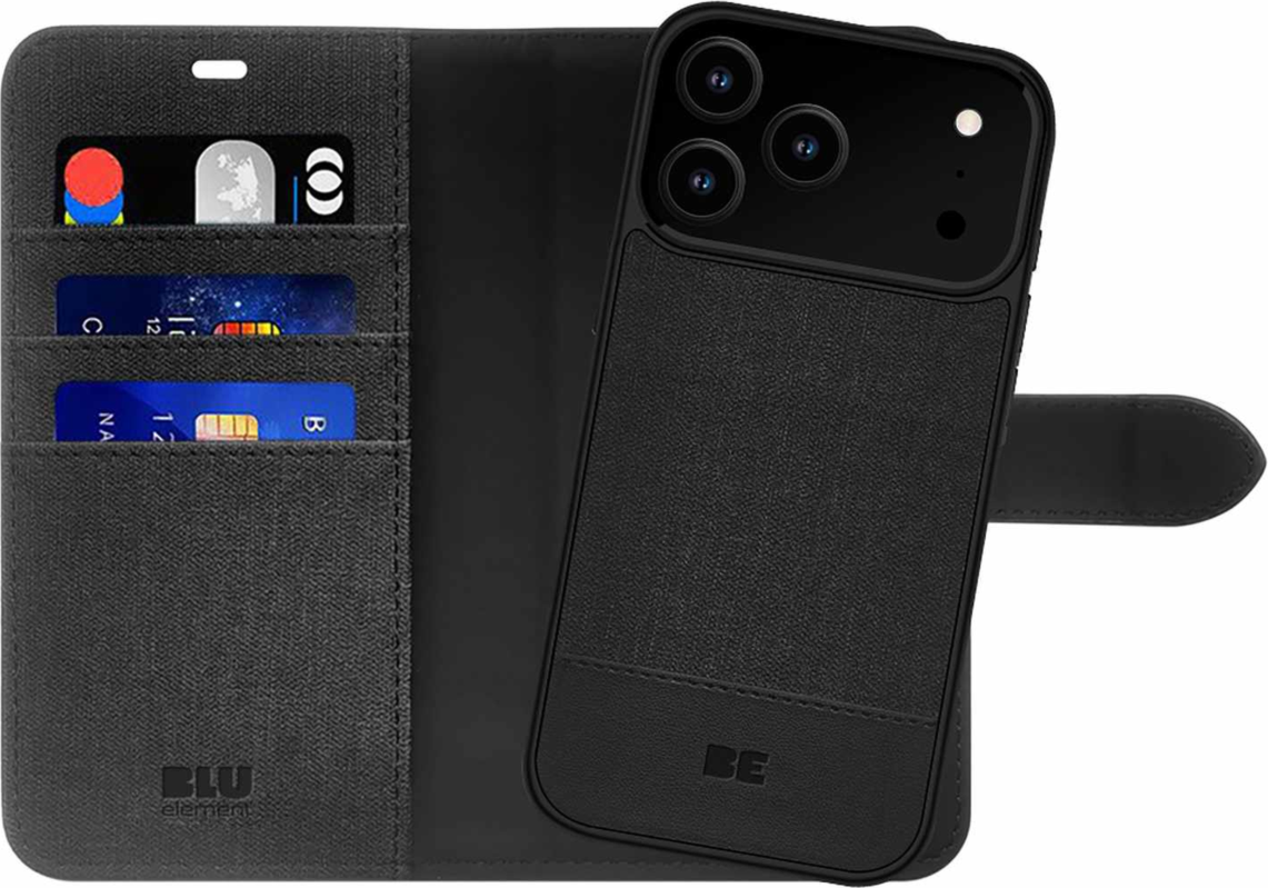 Blu Element - Boîtier Folio 2-en-1 MagSafe noir pour iPhone 17 Pro