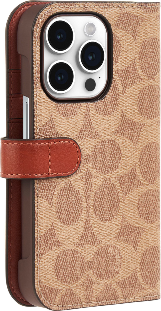 iPhone 15 Pro Coach Folio Signature C Case - Tan