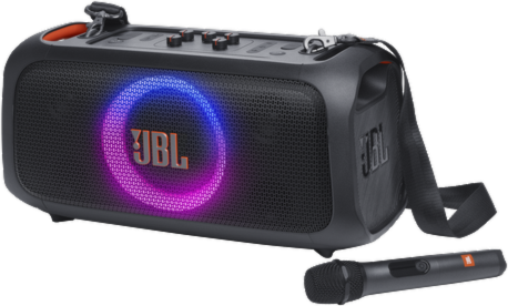 Portable Party Speaker with Built-In Lights and Wireless Mic